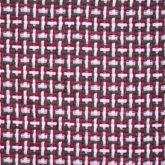 COS 100% Wool Basketweave Woven Scarf Pink Grey Burgundy - Picture 3 of 7
